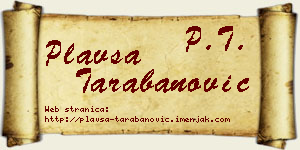 Plavša Tarabanović vizit kartica